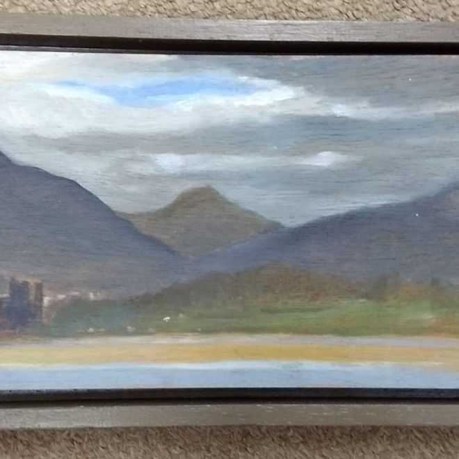 Andy Parker Caernarfon Castle oil board £340 32 x 15