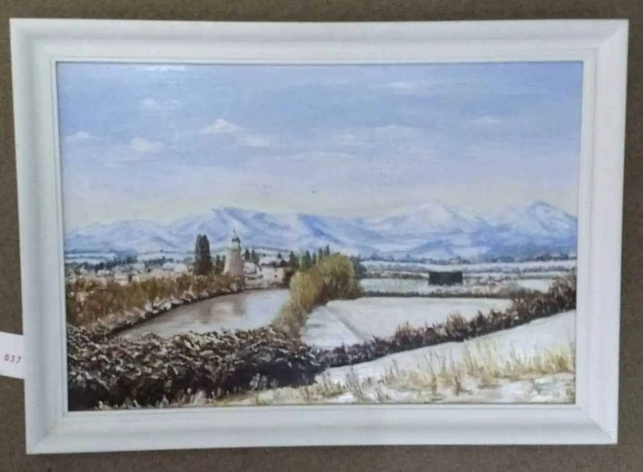 Maggie C Seagulls over River Severn acrylic board £550 73 x 52