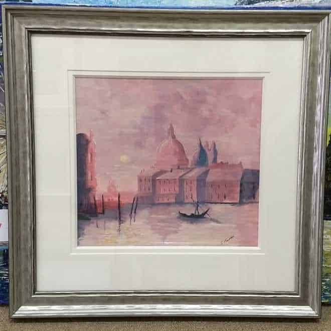 Simon Fountain Pink Venice acrylic paper £325 52 x 51